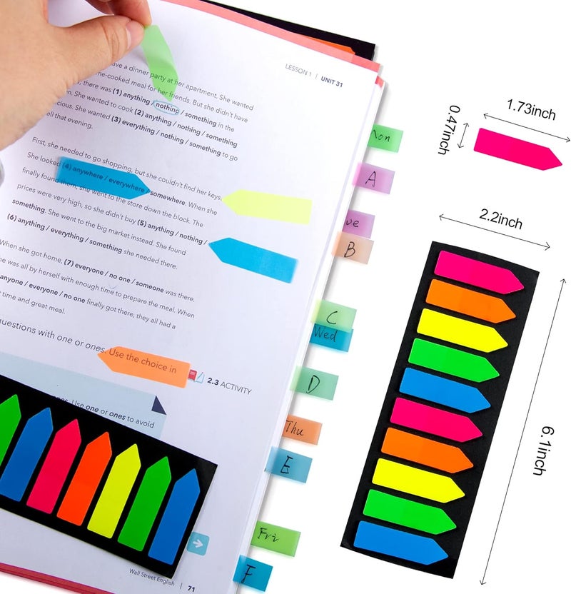 Ericter Store 2400 Pcs Sticky Tabs Page Markers Sticky Index Tabs, Arrow Flag Tabs - 10 Primary Color Tabs Page Flag Markers Bookmarks - Image 2
